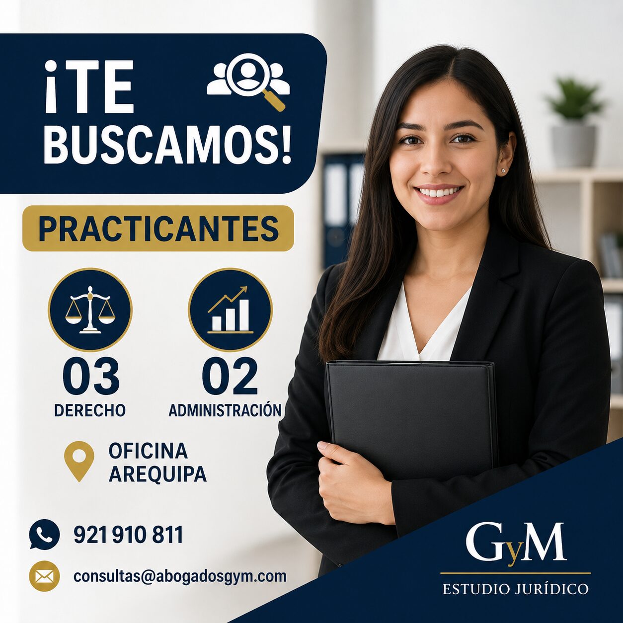 Convocatoria GyM 2026: Practicantes para Oficina Arequipa